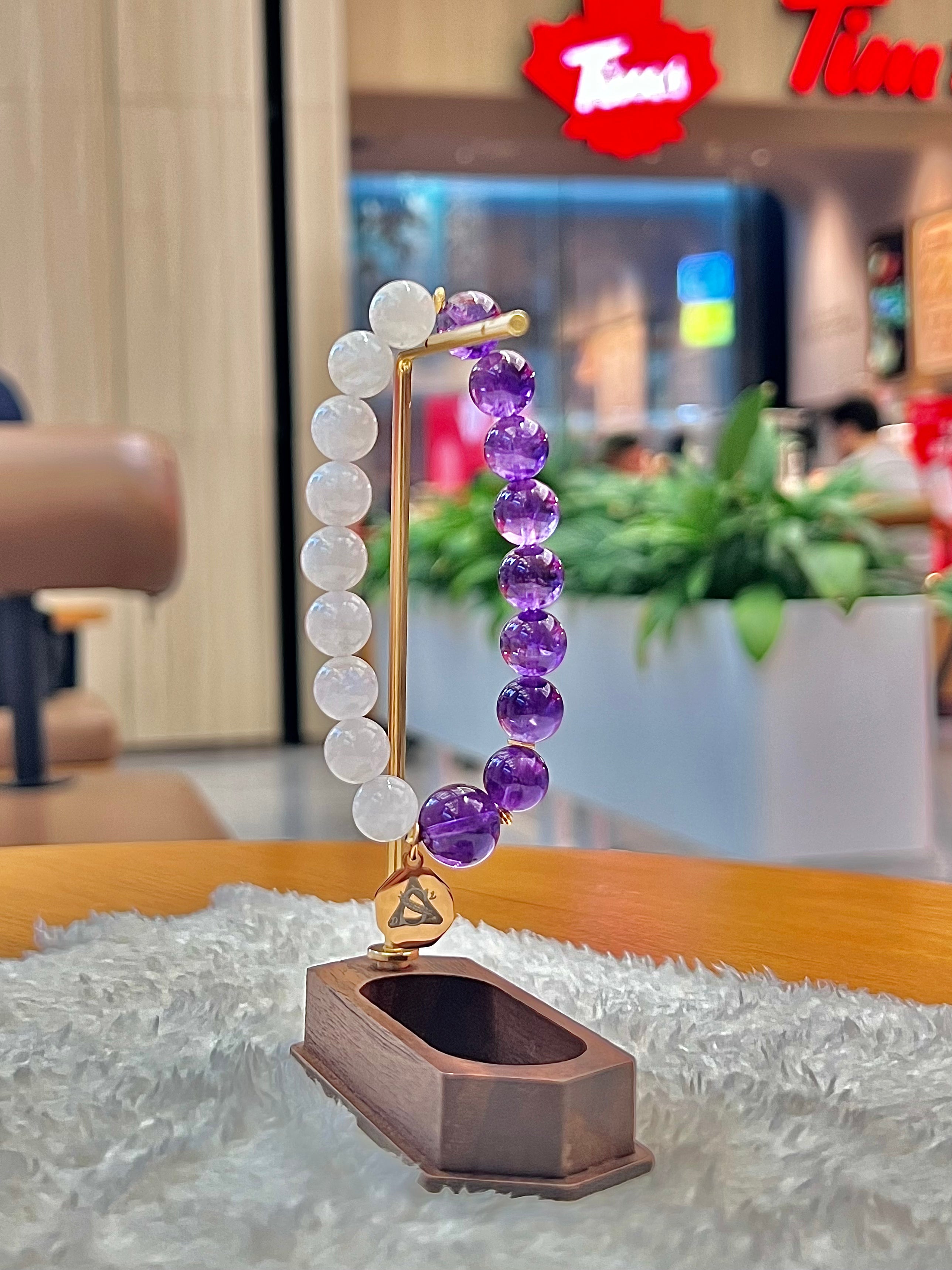 Crown Chakra • Enlightenment — Amethyst & Creamy Moonstone