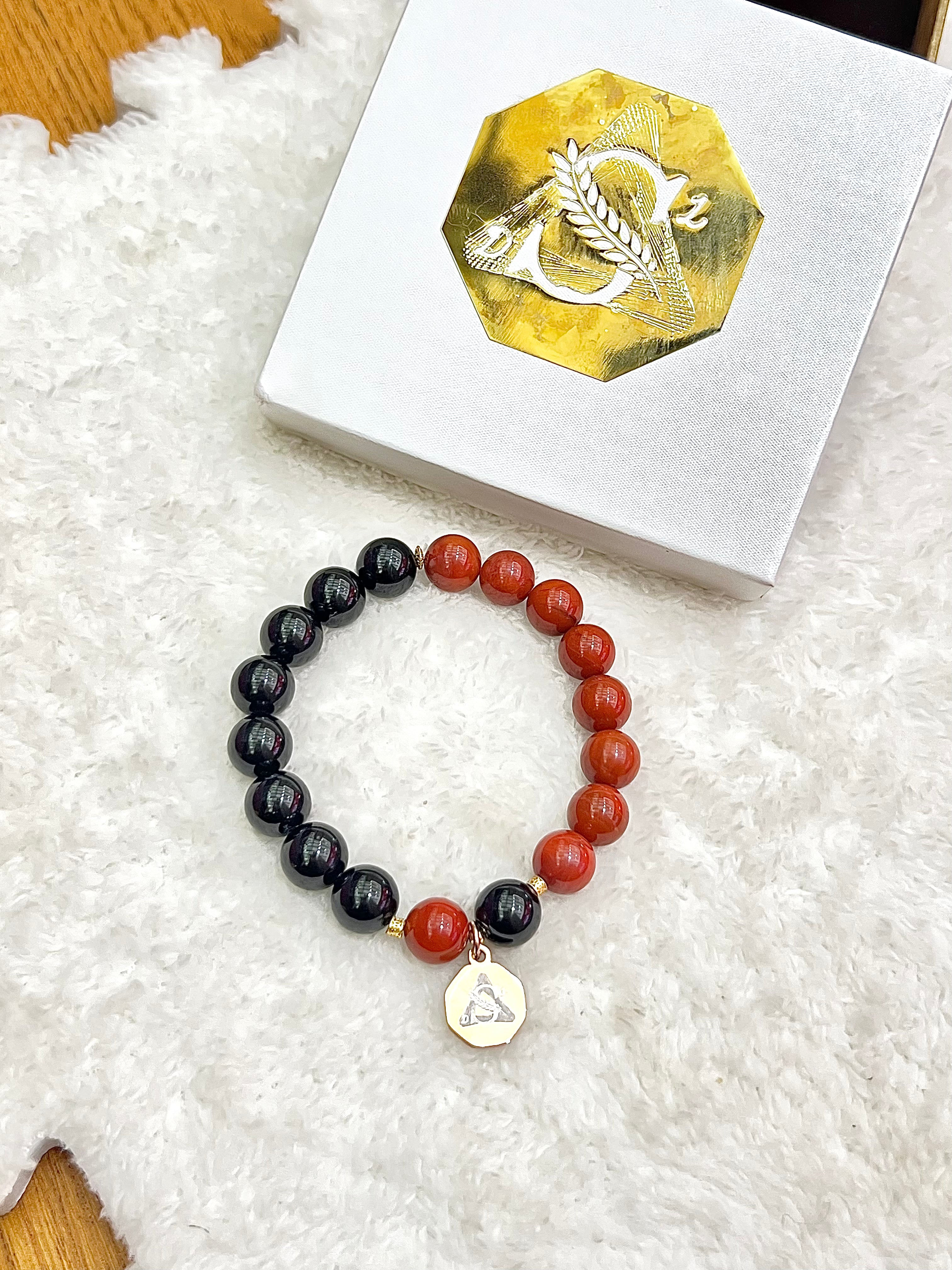 Root Chakra · Grounding — South Red Agate & Black Tourmaline