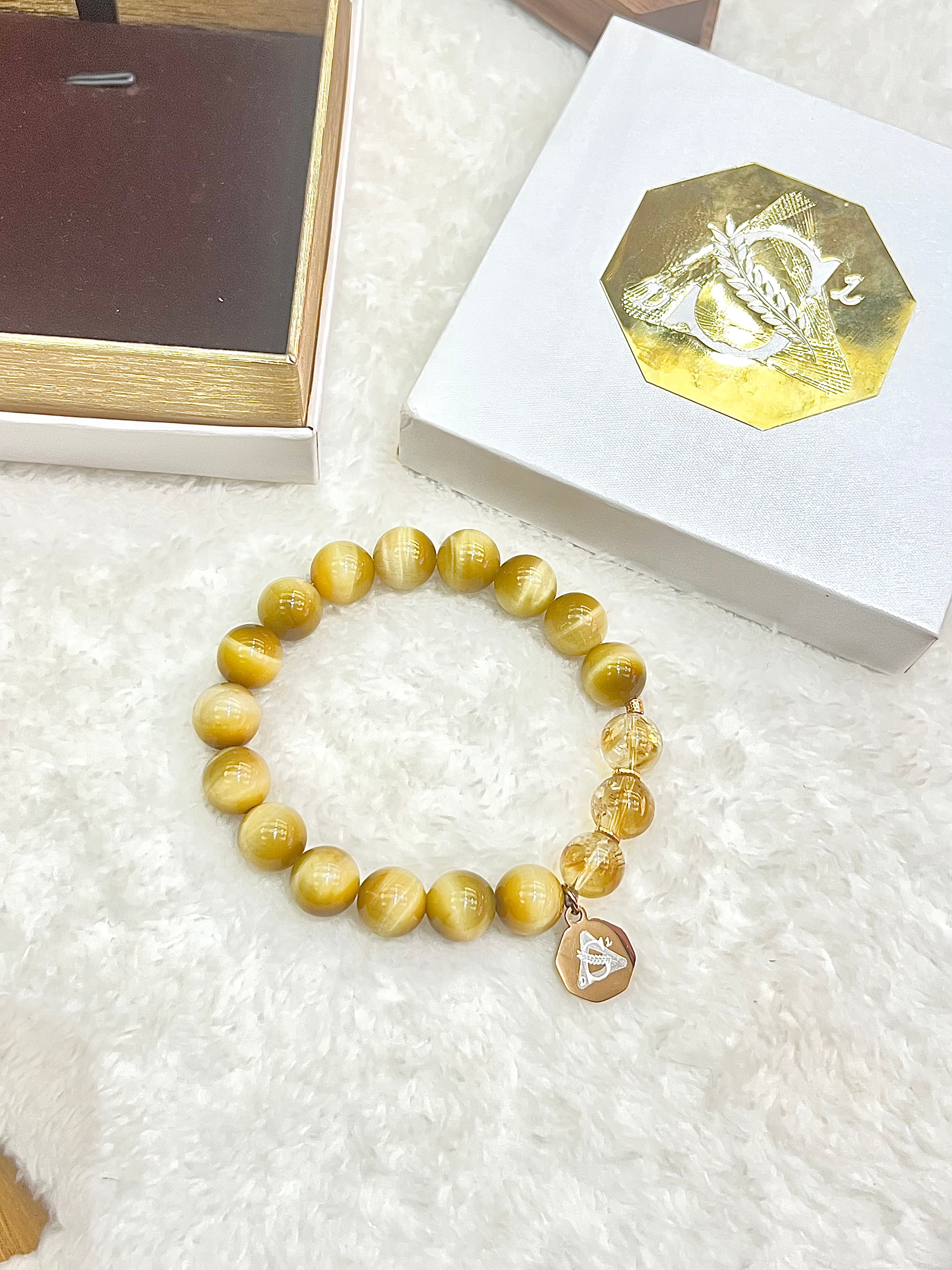 Solar Plexus Chakra · Confidence — Gold Tiger's Eye & Citrine