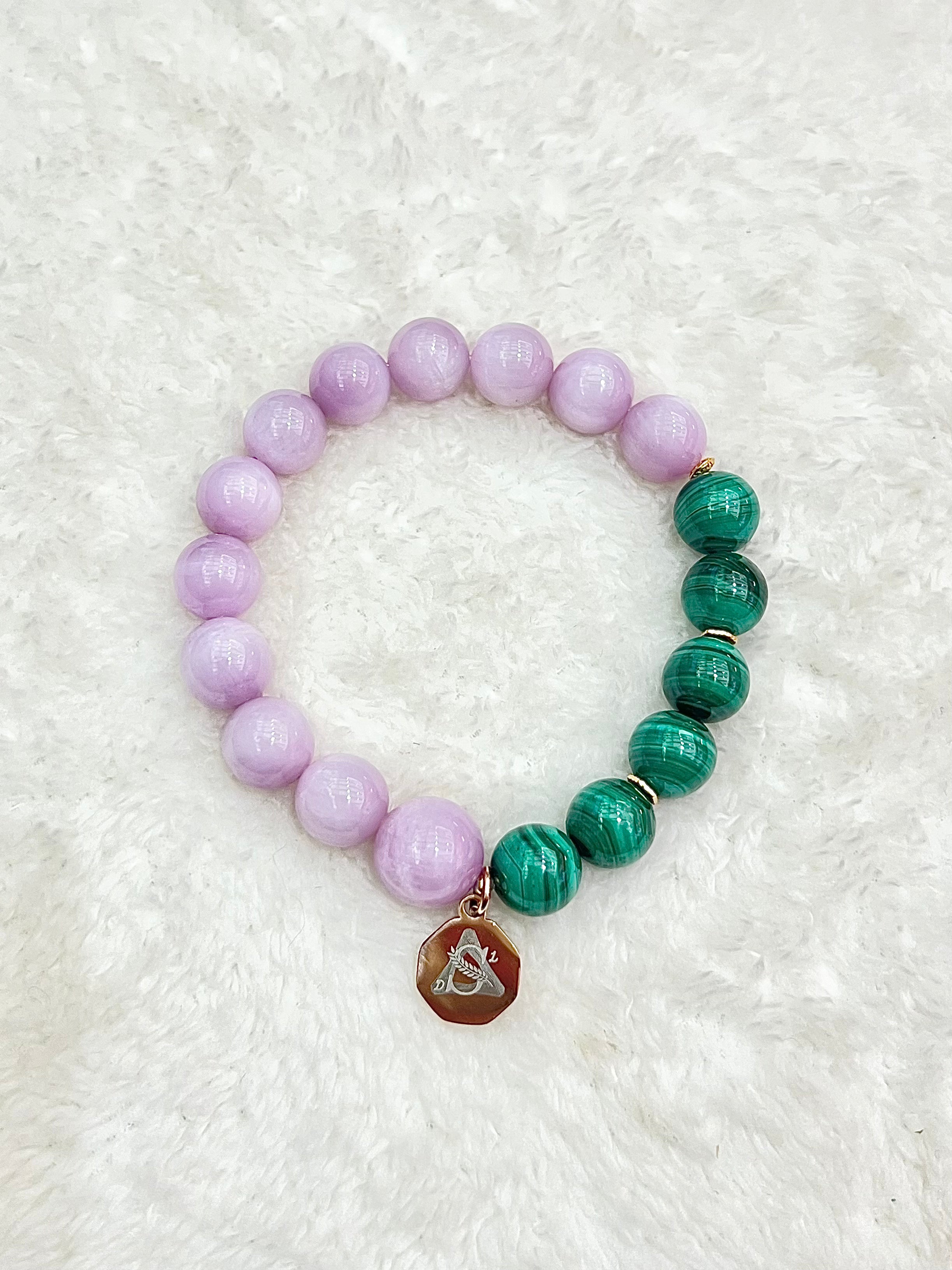 Heart Chakra · Origin — Pink Kunzite & Malachite